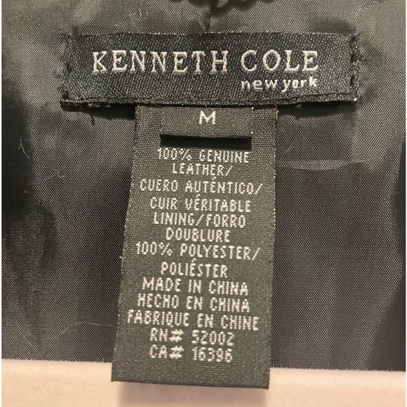 Kenneth Cole Black Leather Jacket -Size Medium GUC - Picture 2 of 11